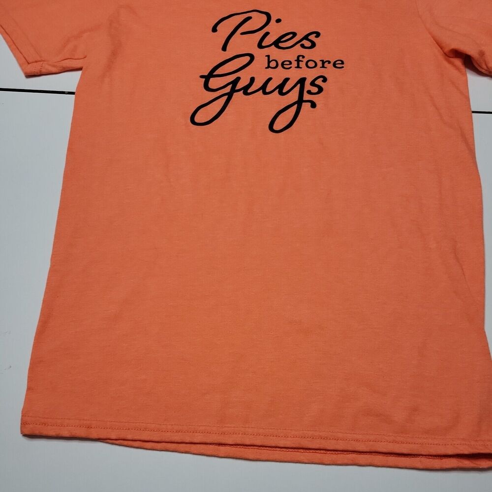 Bella + Canvas Women S Graphic T-Shirt Heathered Orange Pies Before Guys Holiday - Picture 4 of 12